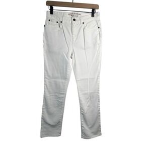 Lauren Jeans Co Ralph Lauren Womens White Straight Leg Denim Jeans 4P Petite